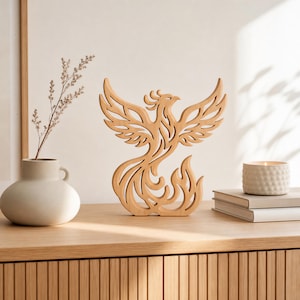 Phoenix Scroll Saw Pattern PDF, Laser Woodworking Plans, DIY wooden sculpture Template, Digital Woodworking Project, Instant PNG Download