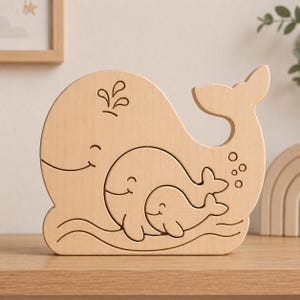 Whale Family Scroll Saw Pattern PDF, DIY Woodworking Plan, Original wooden sculpture Template, Digital Woodworking Project, Instant Download