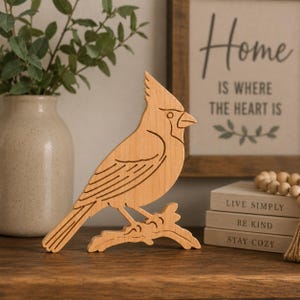 Cardinal Bird Scroll Saw Pattern, CNC Laser Woodworking Plans, DIY wooden sculpture Template, Woodworking Projects, Instant PDF Download