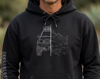 OffRoad 4x4 LKW Hoodie | Linie Kunst-Überlandfahrzeug Hoodie BMW Tundra Überland Hoodie LKW-Hoodie Lager-Hoodie