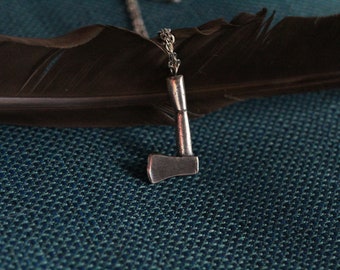 Cast Sterling Hatchet Necklace