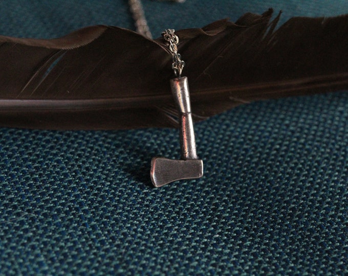 Cast Sterling Hatchet Necklace