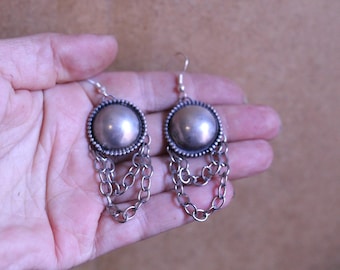 Concho and chain earrings