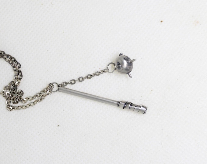Cast Sterling Flail Necklace