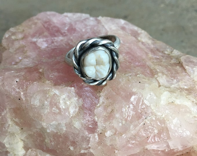 Sterling single tooth ring Made in your size