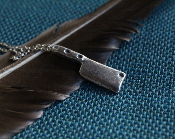 Cast Sterling Cleaver Necklace