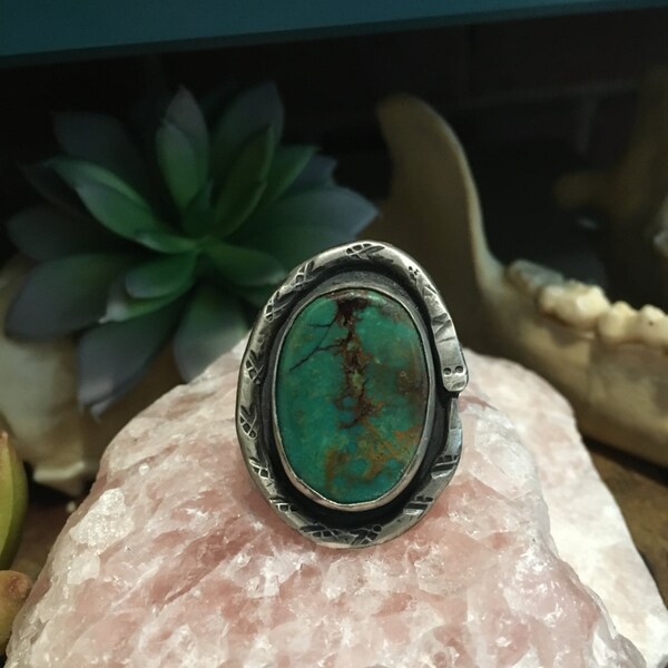 RESERVED Ouroboros turquoise statement ring