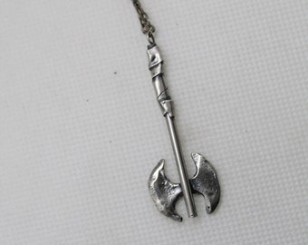 Sterling Battle Axe Necklace
