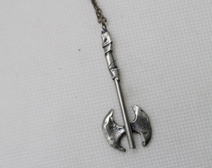 Sterling Battle Axe Necklace