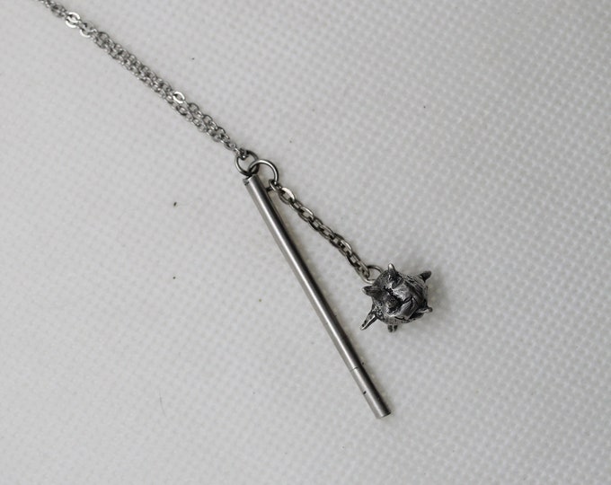 Cast Sterling Flail Necklace