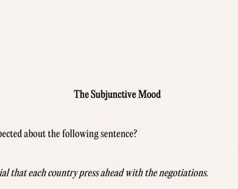 Démystifier l'humeur du subjonctif en anglais — Guide de grammaire de 9 pages avec exercices interactifs et corrigé | Avancé