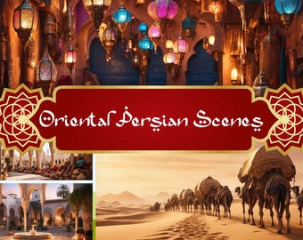 Orientalisches Persisches Junk Journal Seiten, 1001 Nacht Markt Palace (Digitaler Download)