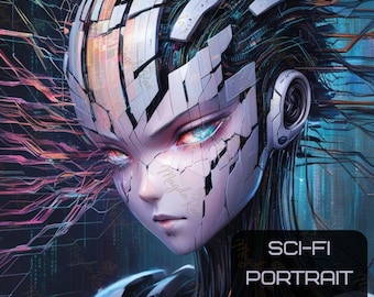 Sci-Fi Portrait Serie – Futuristische KI Charaktere, JPG