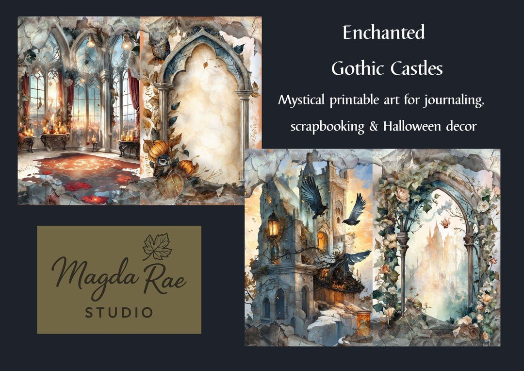 Gothic Castle Interiors: Printable Paper Pack for Junk Journals ...