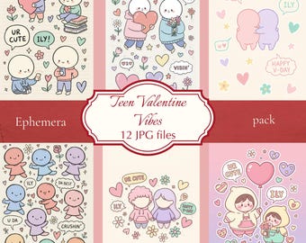 Teen Valentinstag Karten | Druckbare JPG-Set