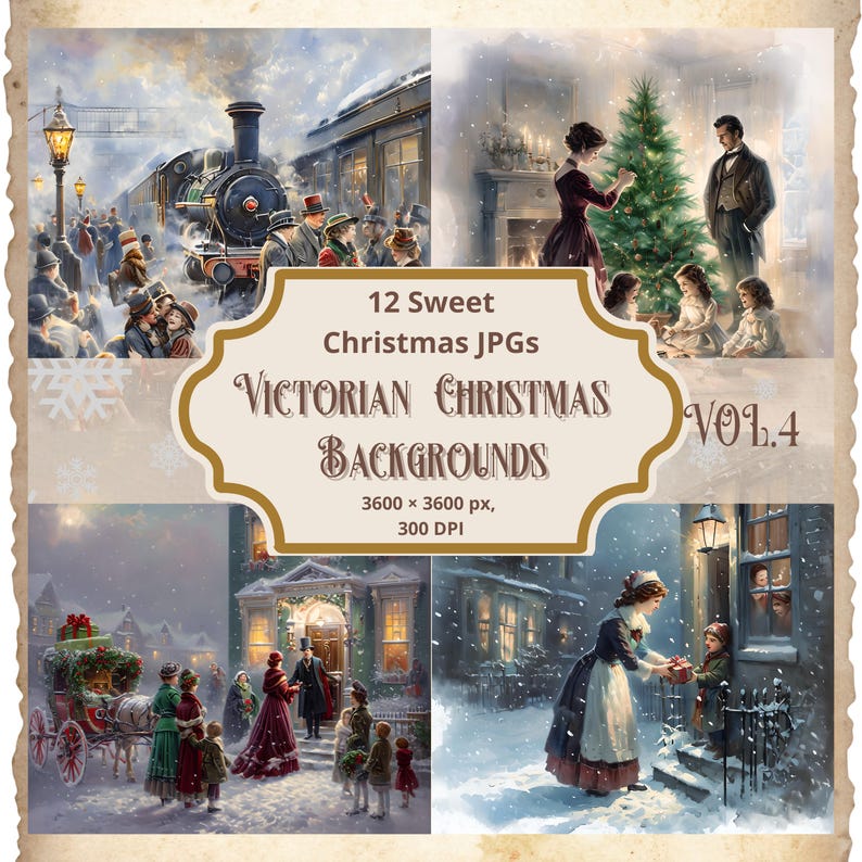 Victorian Christmas Backgrounds – 12 Holiday Jpgs (digital Download) - Etsy