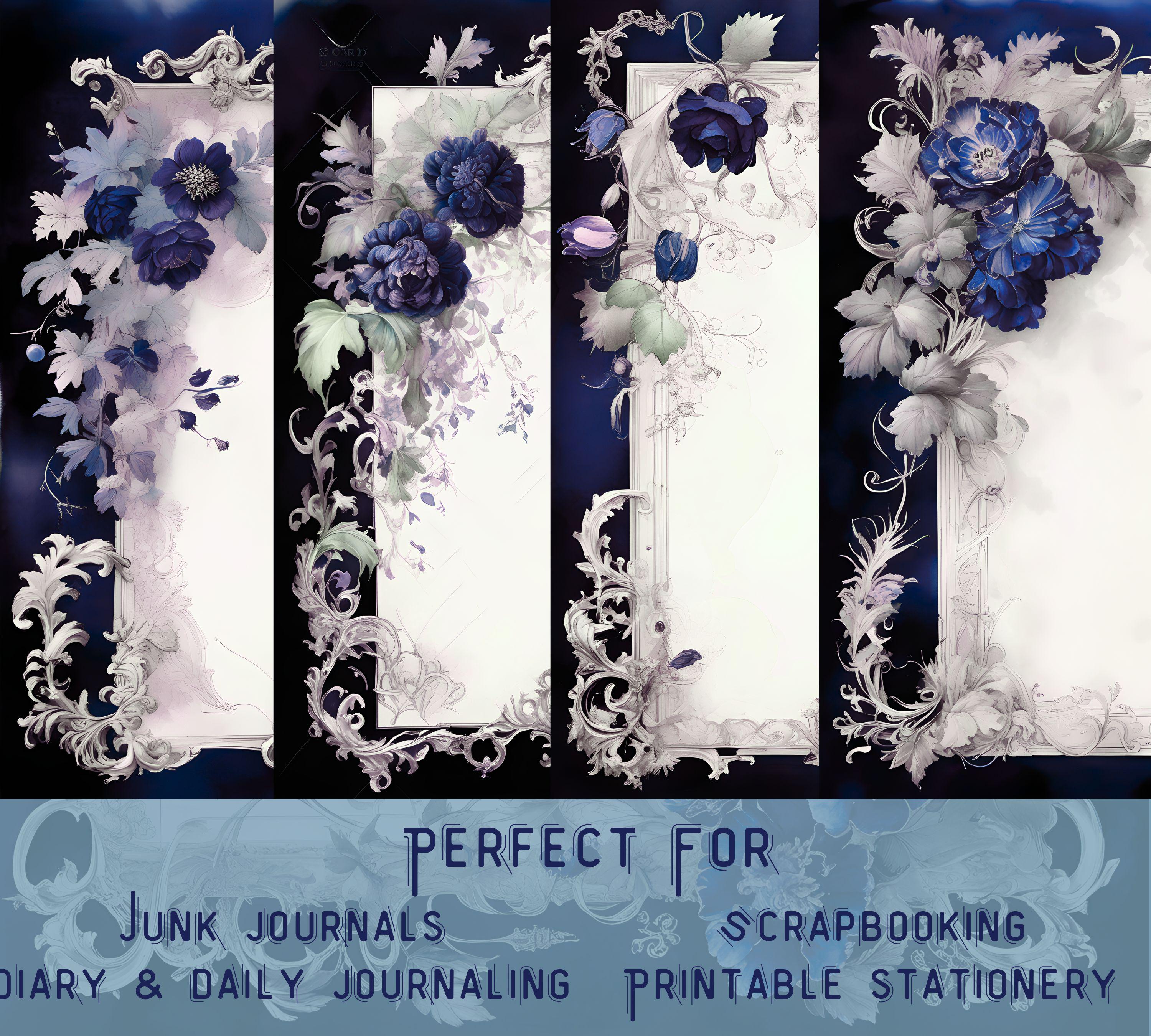 Royal Blue Journal Pages – 12 Printable A4 / US Letter Templates ...