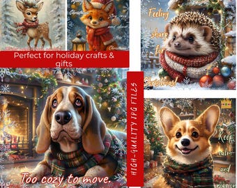 Weihnachtskarten | Gemütliche Winter-Kunstdrucke (Digitaler Download)