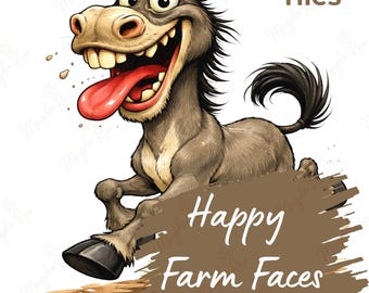 Esel, Clipart-Bundle - Lustiger Bauernhof PNG