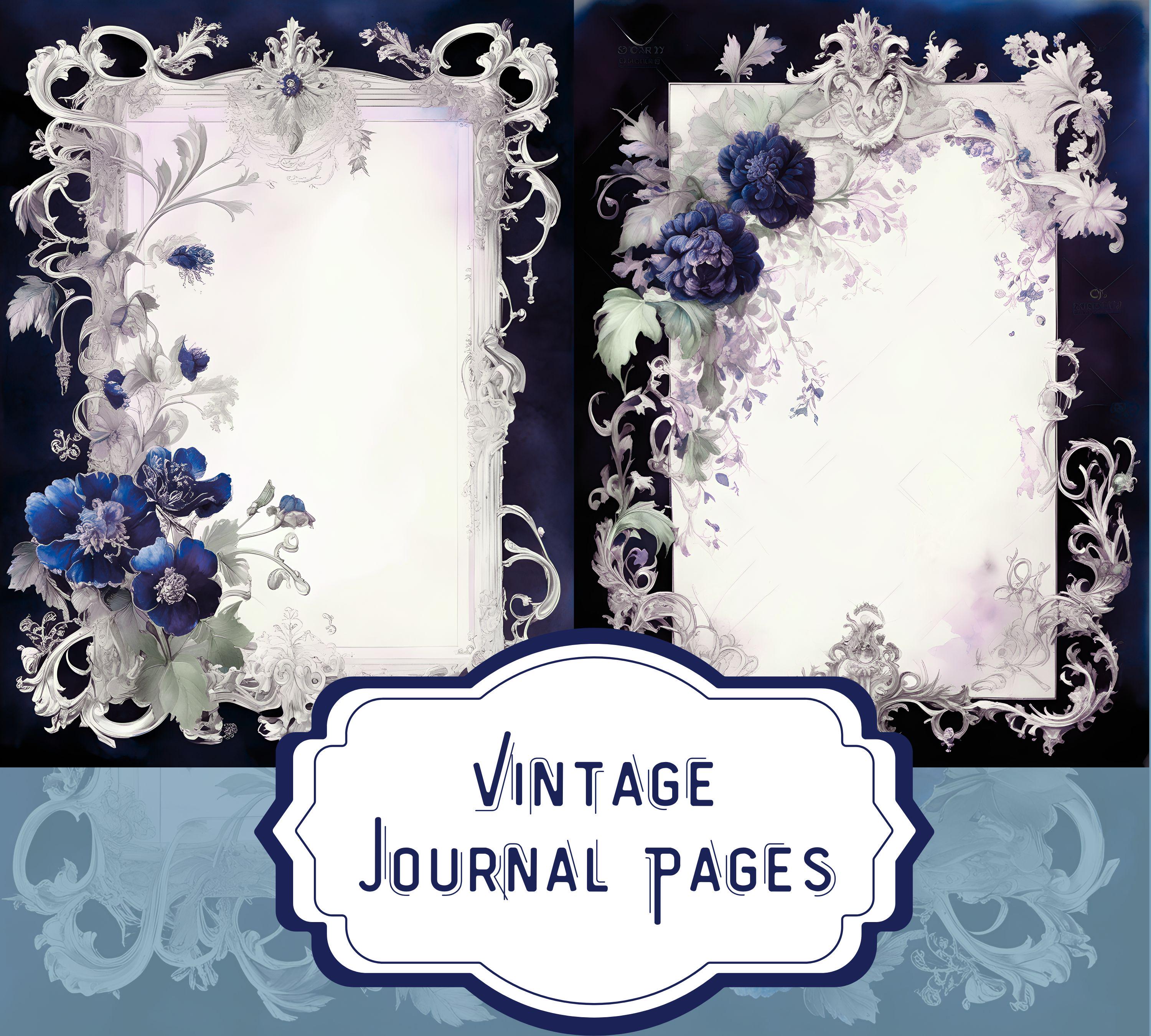 Royal Blue Journal Pages – 12 Printable A4 / US Letter Templates ...