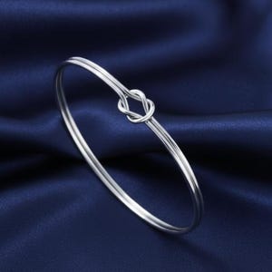 Love Knot Bangle Bracelet,Minimalist Knot Cuff,Eternity Bracelet, Jewelry Gift