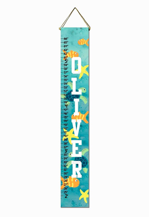 sea turtle ocean canvas growth chart height chart ruler etsy turtle growth chart