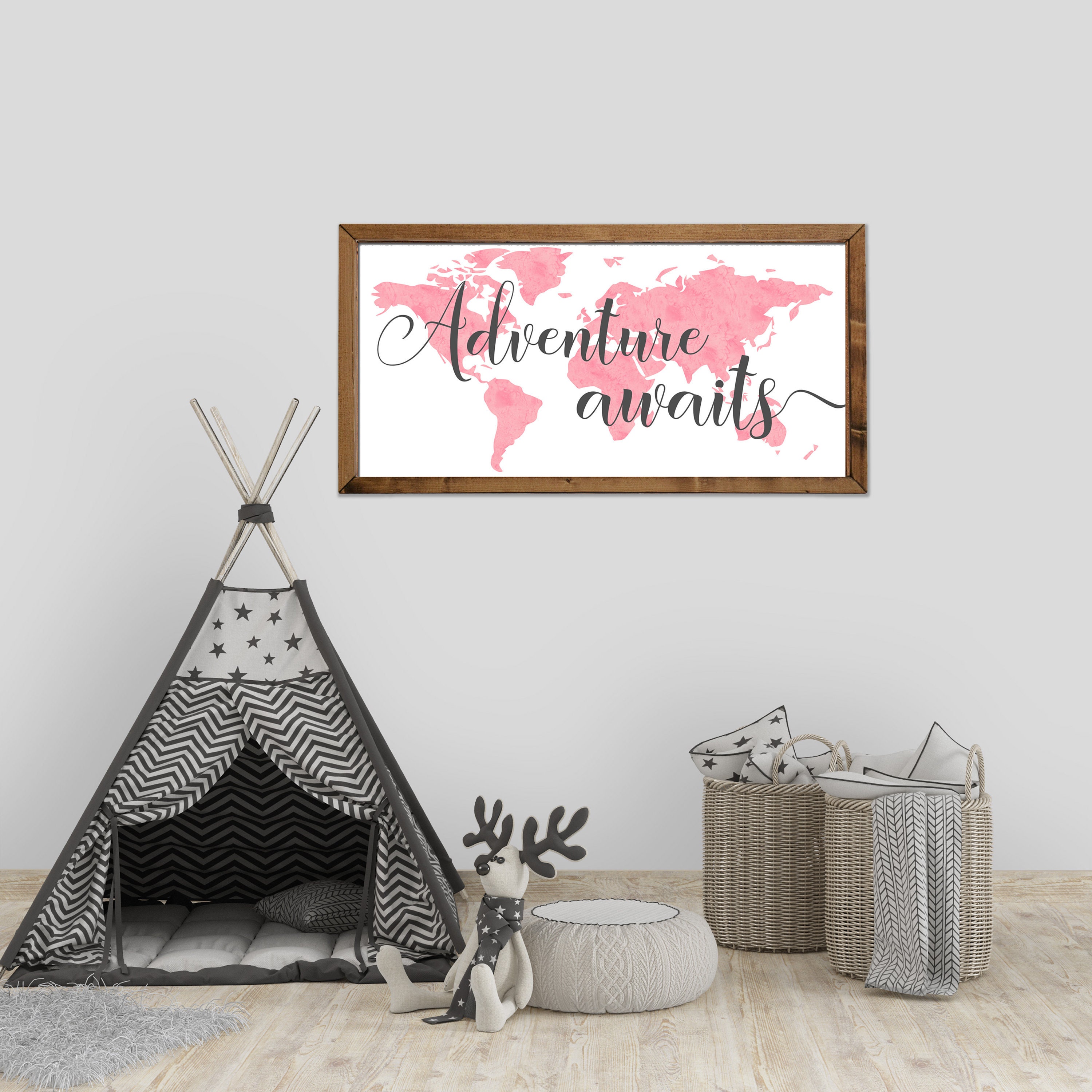 Adventure Awaits Text Gray
