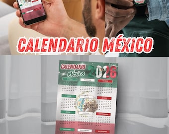 33 2026 Mexico Calendar Printable PDF – Simple Edition – Spanish Version – Instant Download