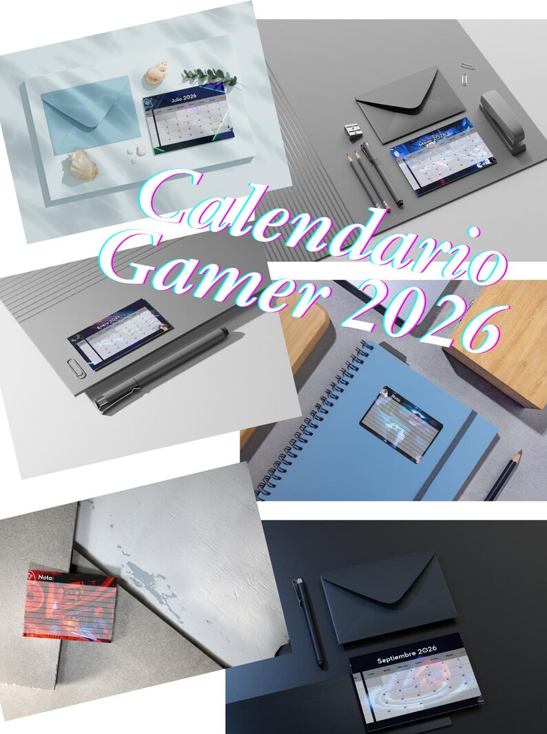 23 2026 Gamer Calendar Printable PDF – Simple Edition – Spanish Version ...