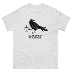 Crow Coffee Lover Shirt Garment Dyed Tee Funny Coffee T Shirt Comfort Colors 1717 Unisex Graphic Gift