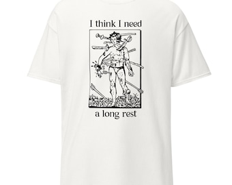 I Think I Need A Long Rest Shirt, Funny Tabletop RPG T-Shirt, Fantasy Gamer Tee, TTRPG Player Gift