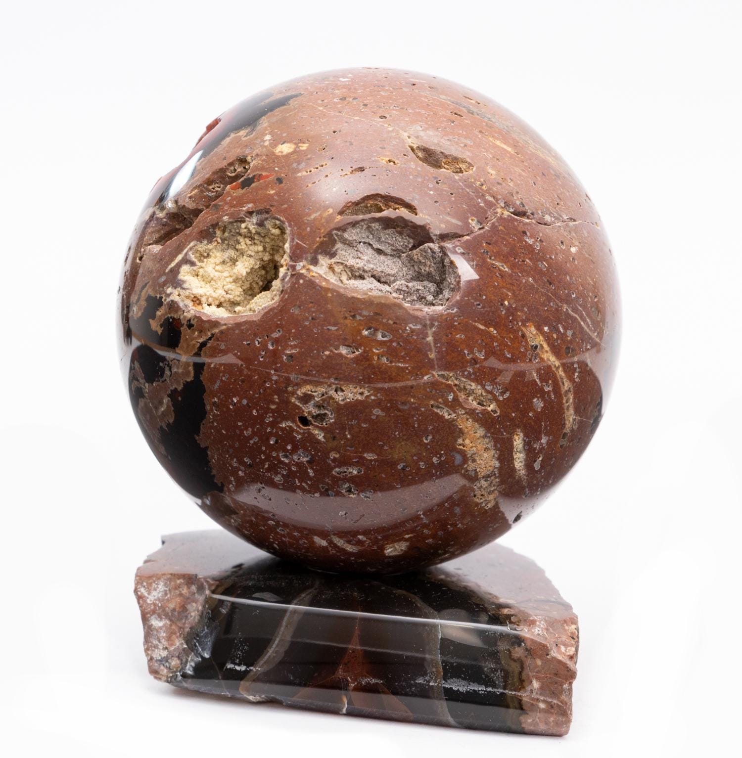 Fire Geode Rare Fire AGATE Botryoidal Geode Sphere 3.19