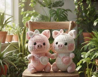 Amigurumi Schwein Häkelanleitung, Baby Schwein Spielzeug (PDF), Schwein für Baby Ferkel,