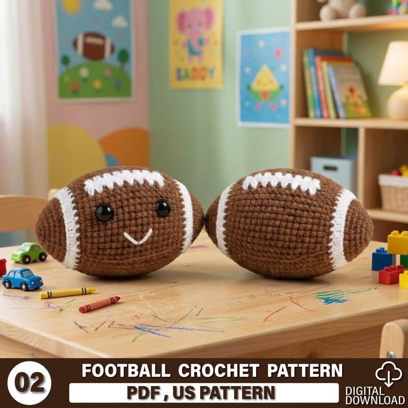 Mini Football Crochet Pattern Crochet Football - Etsy