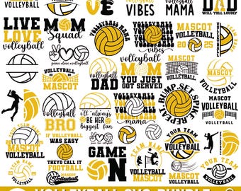 volleyball Mama SVG Bundle, Team Maskottchen, Spieltag (Digitaler Download)