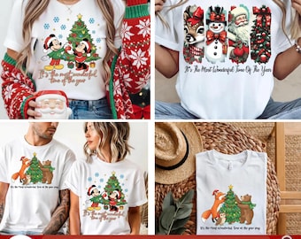 Weihnachten Cartoon PNG Bundle, Urlaub T-Shirt Designs (digitaler Download)