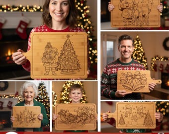 Weihnachts-Charcuterie-Platine Gravur-Laser-Datei (SVG, PNG)