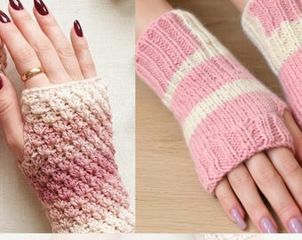 Fingerless Crochet Gloves Pattern | Easy Winter Hand Warmers | Beginner Friendly | PDF Instant Download | Wrist Warmers Crochet |