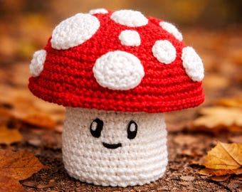 Pilz Häkelanleitung Amigurumi | Süßer Fliegenpilz Plüsch | Anfängerfreundliches PDF-Muster | kawaii Pilz gehäkelt | gehäkelten Pilzkerl