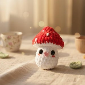 Mushroom Crochet Pattern PDF,Toadstool Amigurumi Plush,Cottagecore Decor,Cute Mini Mushroom Toy,Beginner Friendly Crochet,toadstool keychain