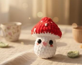 Mushroom Crochet Pattern PDF,Toadstool Amigurumi Plush,Cottagecore Decor,Cute Mini Mushroom Toy,Beginner Friendly Crochet,toadstool keychain