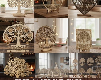 Baum des Lebens SVG Laser geschnitten Dateien: Stammbaum Kunst, Stammbaum Laser geschnitten, Weihnachten Wohnkultur, Stammbaum Wurzeln svg, Wand Kunst svg