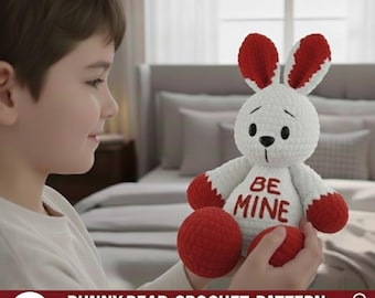 Valentine Häkeln Hase Herz,Häkeln Be Mine Häschen,Valentinstag Häkelanleitungen,Häkeln Plüsch Häschen Geschenk