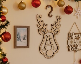 Rentier Brief Ornament SVG • Laser geschnitten Weihnachtsdekoration (Digitaler Download)