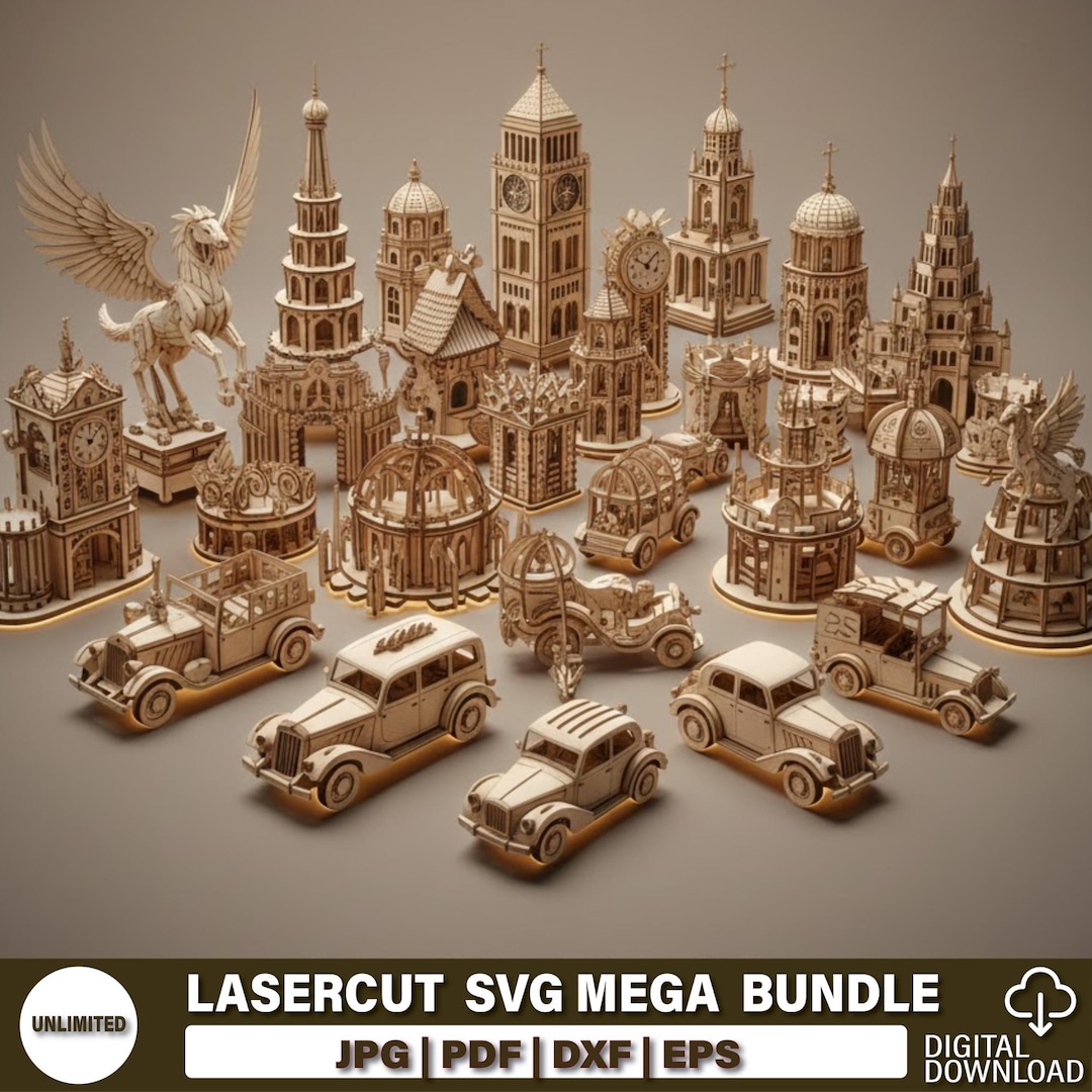 Laser Cut SVG Mega Bundle | 100+ Cut Files for Glowforge Xtool Cricut ...