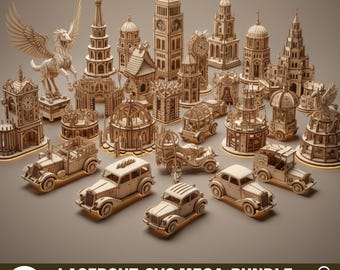 Laser geschnitten SVG Mega Bundle | 100+ Dateien für Glowforge xTool Cricut | Holz Acryl CNC Designs | Laserschneiden Designs | Laser geschnittenes Bündel