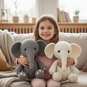 Patrón de amigurumi de elefante a crochet, peluche (patrón en PDF), patrón de crochet, decoración navideña, peluche a crochet, regalo para bebé a crochet