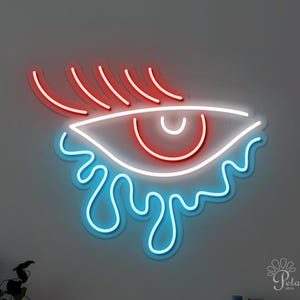 Crying Eye Neon Sign, Emotional Room Light, Trippy Bedroom or Studio Decor