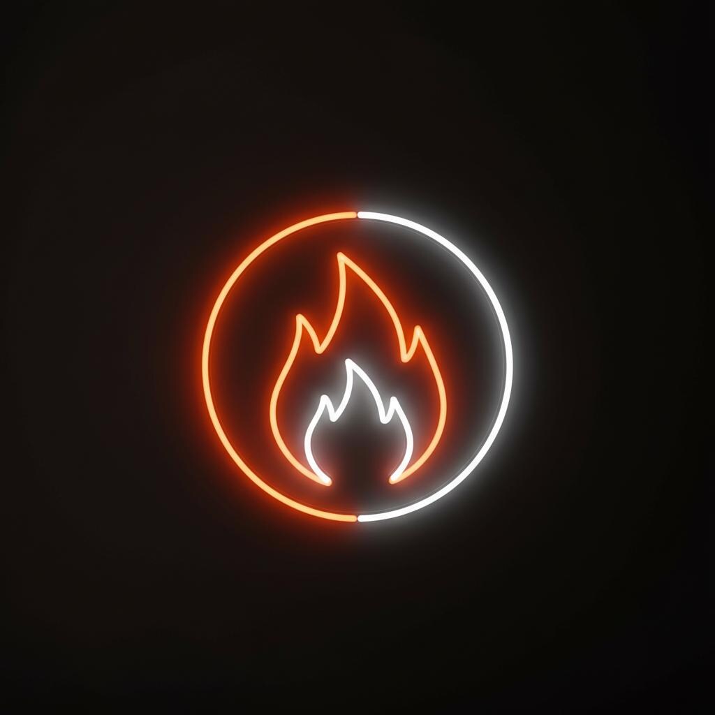 Fire Flame Neon Sign Circle Fire LED Light Hot Sauce Shop Decor BBQ ...