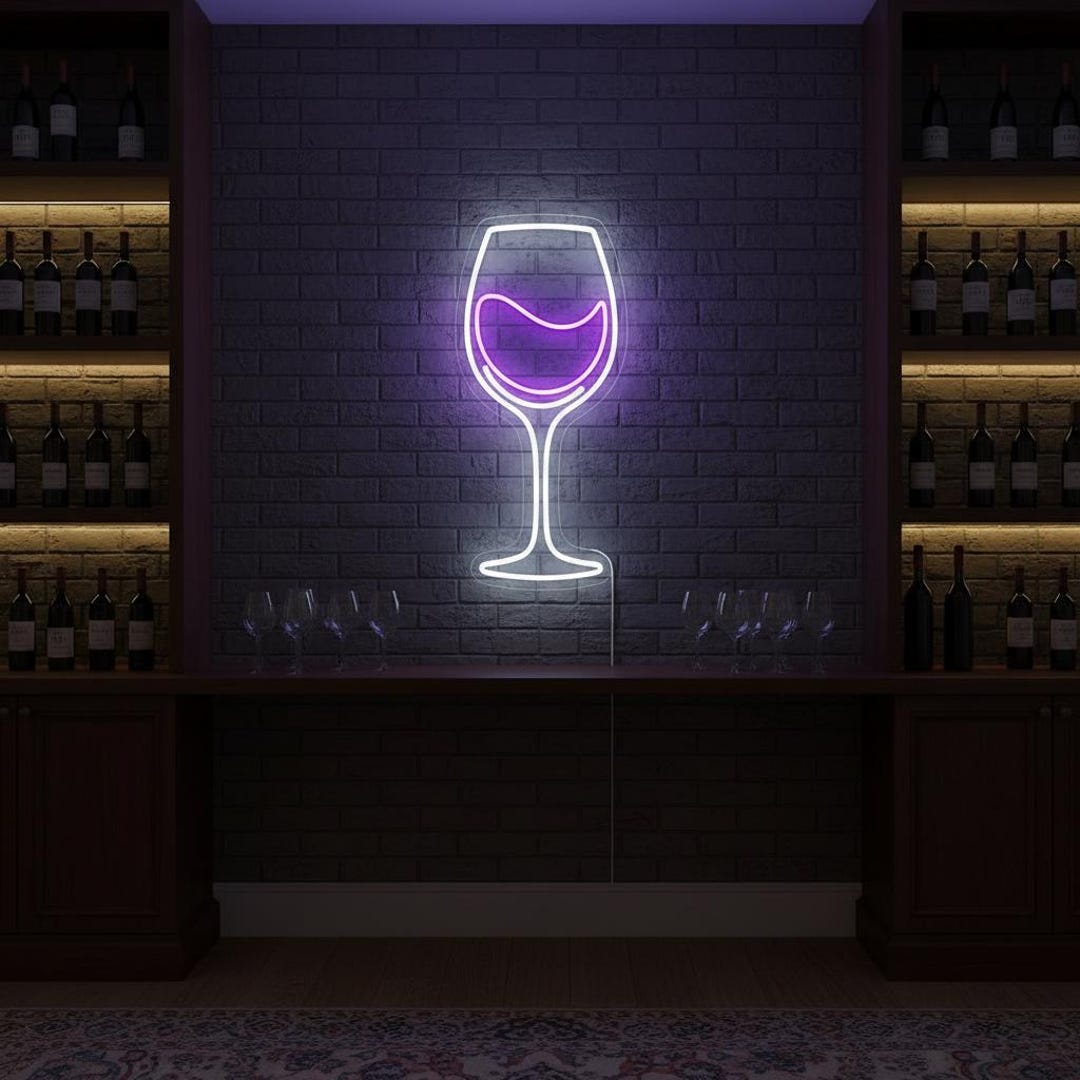 Wine Glass Neon Sign LED Wall Light for Home Bar Wine Cellar Decor - Etsy